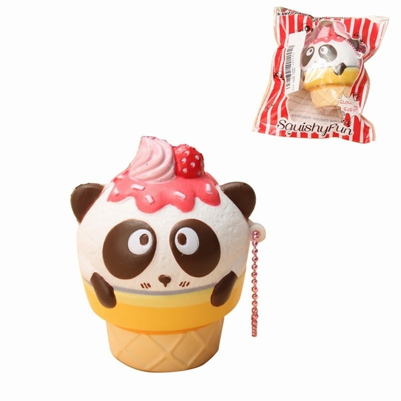 10PCS Wholesale SquishyFun Cute Panda Cream Super Slow Rising Squishy Original Packing Ball Chain Kid Toy Image 1