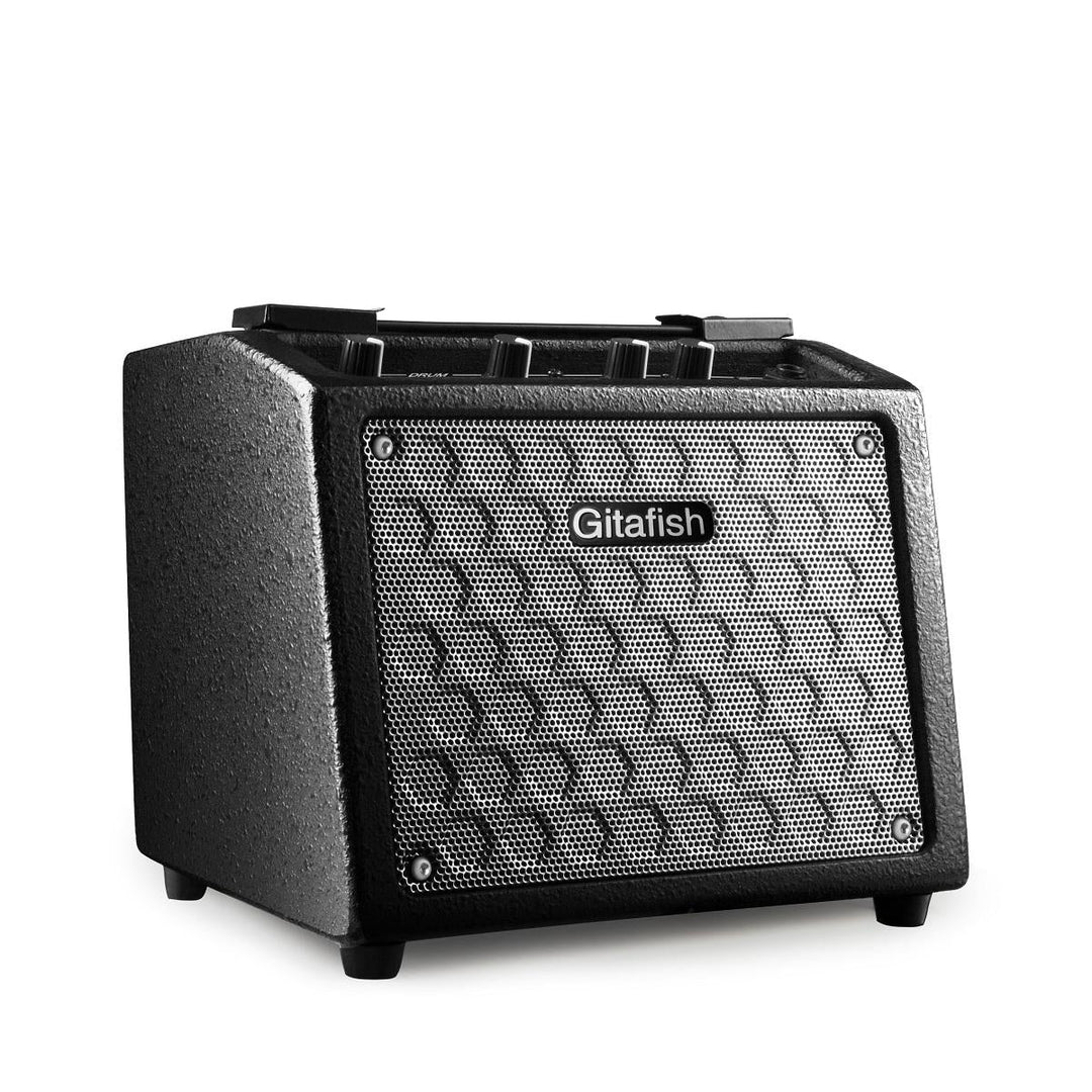 10W Portable Guitar Amplifier Guitar Speaker Built-in Rechargeable Battery with Drum Machine Support Microphone,AUX Image 2
