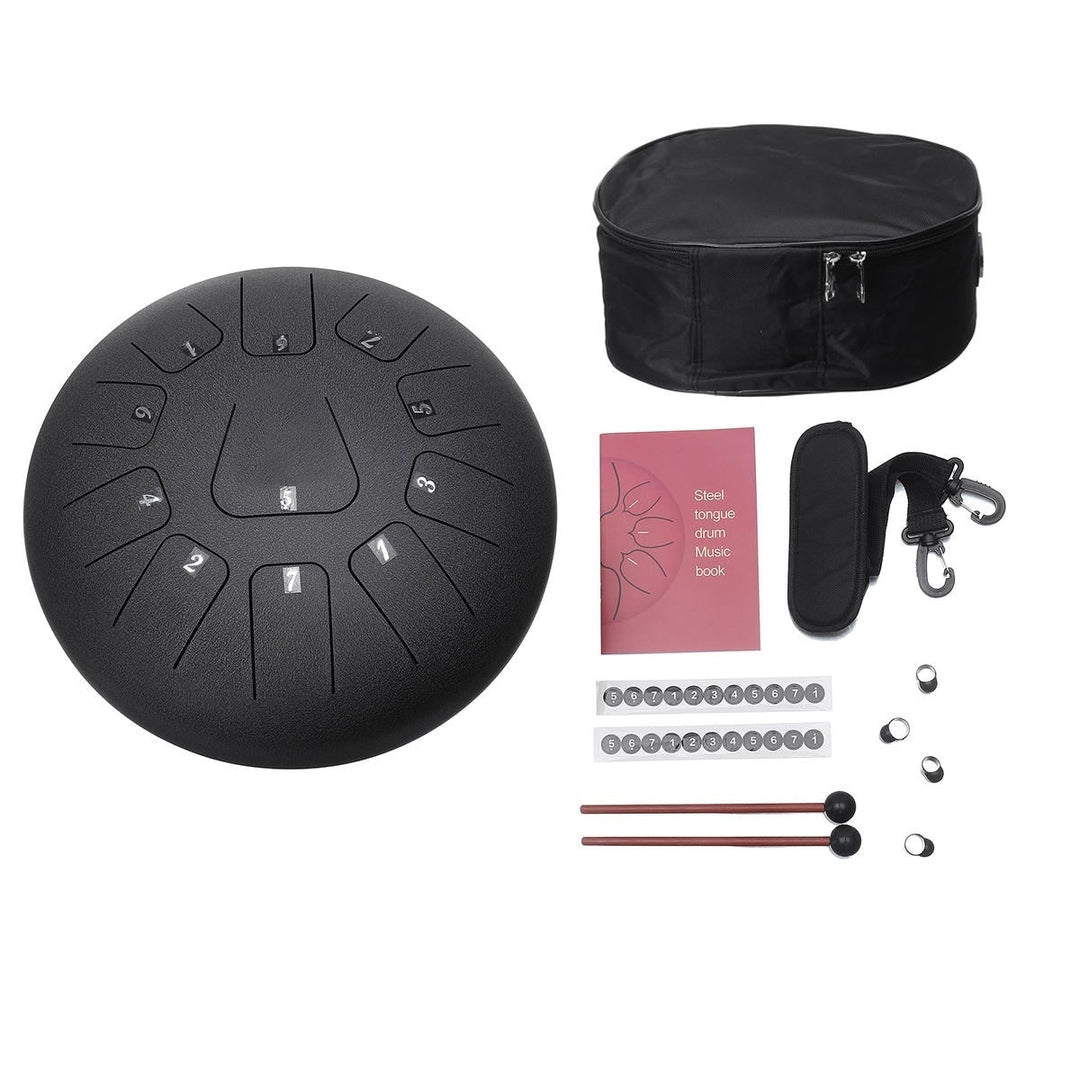 12 Inch 11 Notes D Tone Steel Tongue Percussion Drum Handpan Instrument with Drum Mallets and Bag Image 7