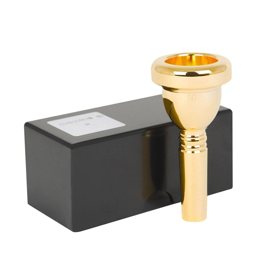 12.7 mm Bach Tenor Trombone 5G Mouthpiece Brass + Lacquered Gold Trumpet Accessories Golden Image 1