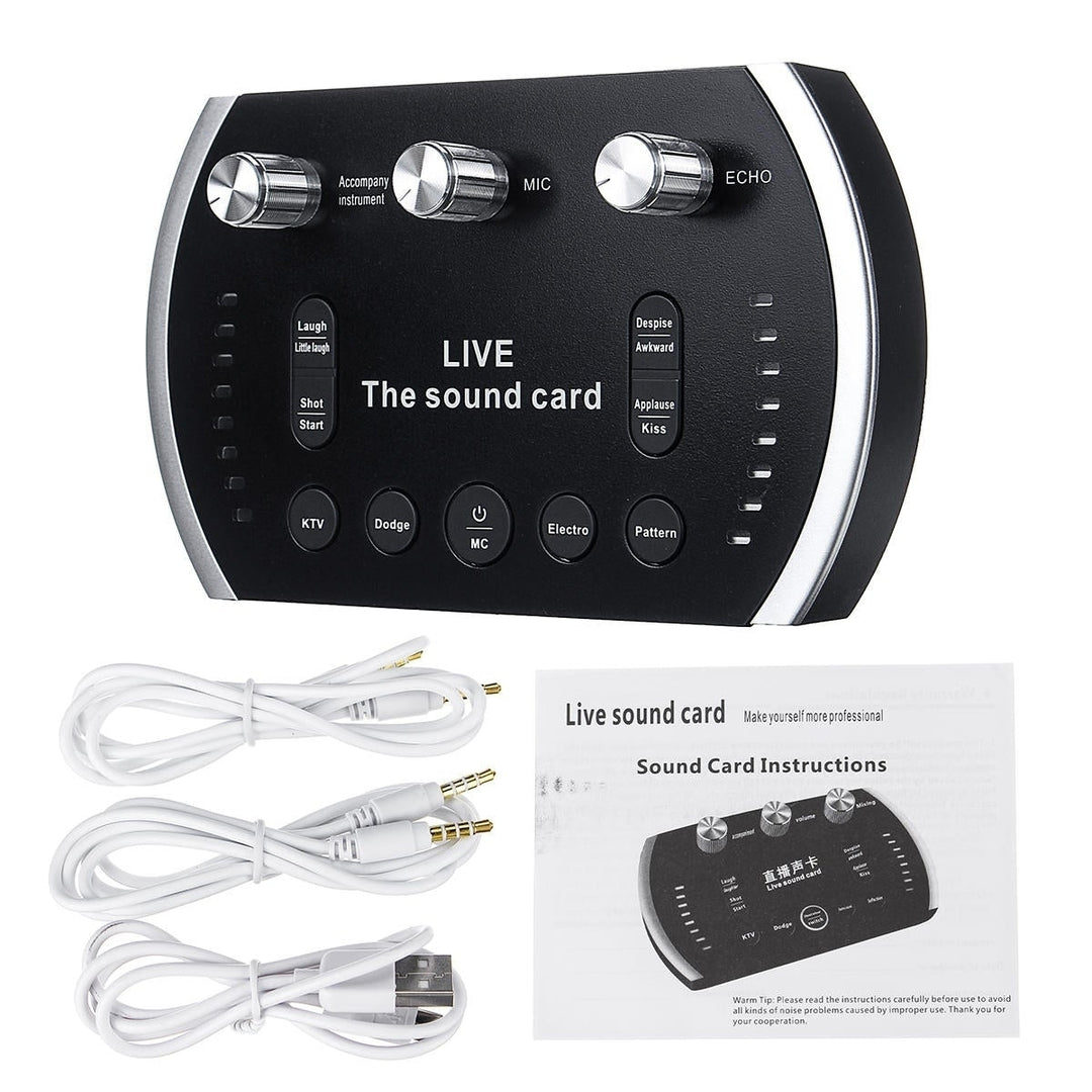 1200mAh Two Channel USB Interface External Sound Card Microphone Webcast Live Sound Card Image 12