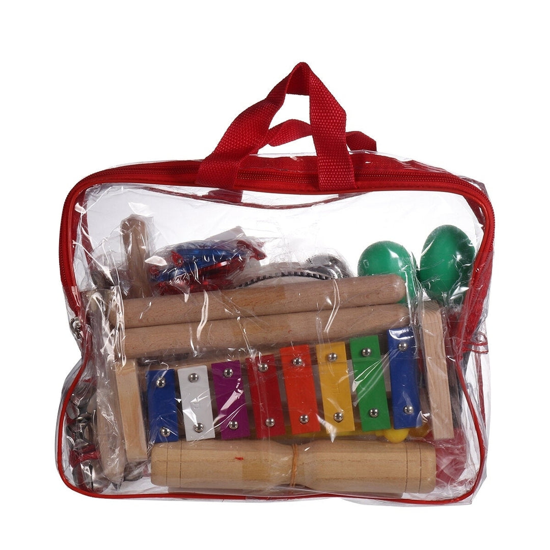 12Pcs Kids Wooden Percussion Xylophone Baby Toddler Preschool Musical Toy Kit Image 8