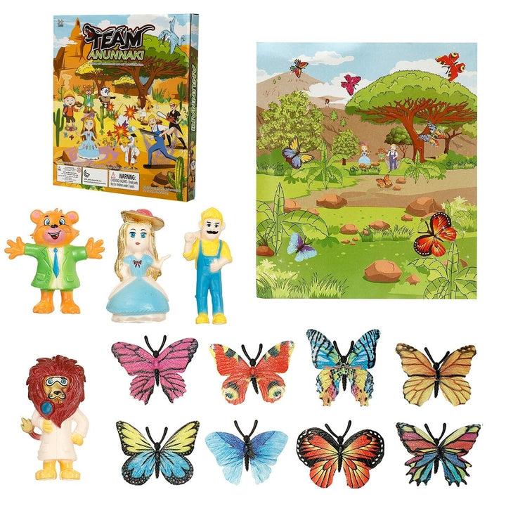 14 Pcs High Simulation Colorful Realistic Insects Butterfly Animal Figure Doll Model Learning Educational Toy for Kids Image 1