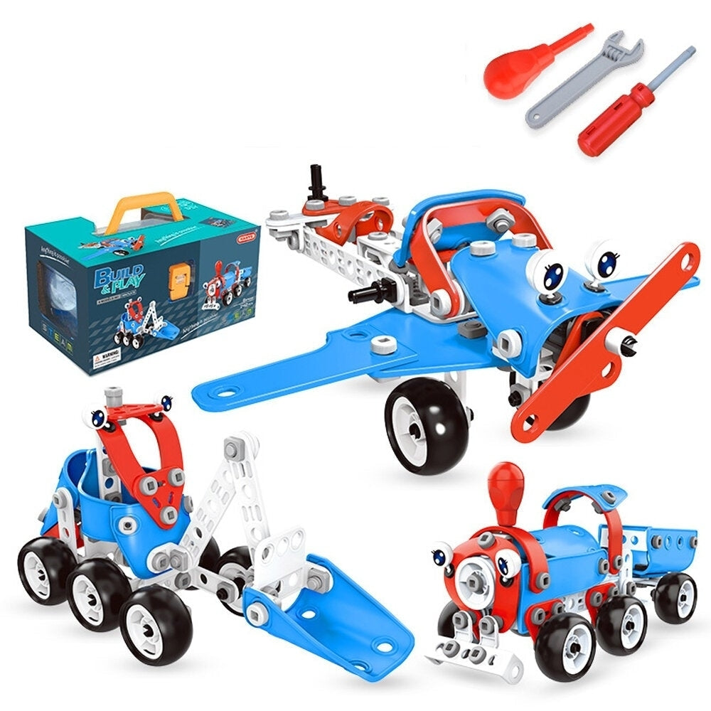 142Pcs 6 IN 1 Multi-shape DIY Assemble Engineering Plane Car Robot Building Construction Blocks Model Educational Toy Image 6
