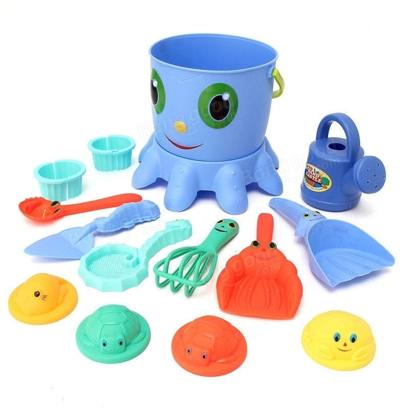 14PCS Fun Cute Playing Game Toy Sea Creature Shape Tools Sand Water Beach Indoor Outdoor Image 2