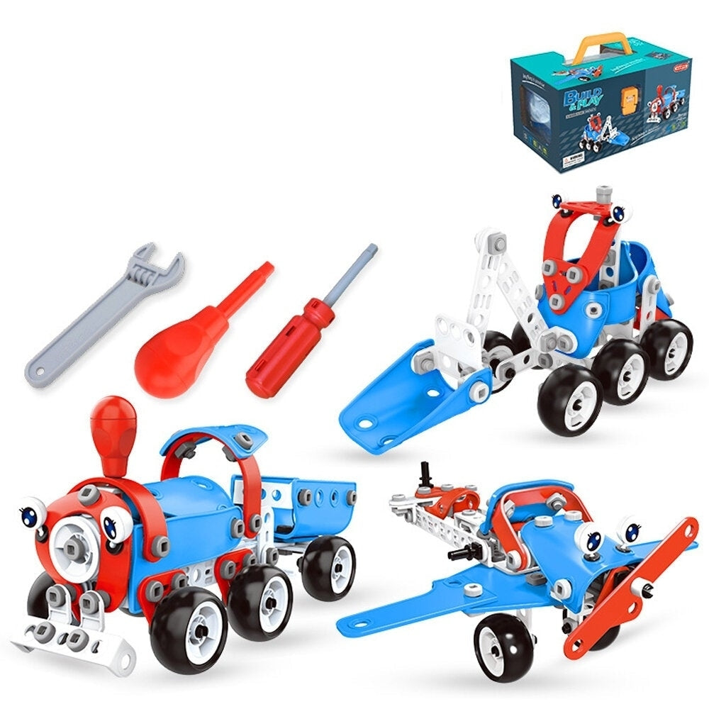 142Pcs 6 IN 1 Multi-shape DIY Assemble Engineering Plane Car Robot Building Construction Blocks Model Educational Toy Image 9