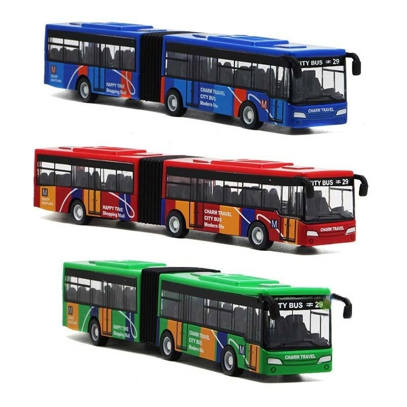 18.5cm 7.3" Alloy Bus 1:32 Diecast Model Toy Car Kid Gift House Play Image 2