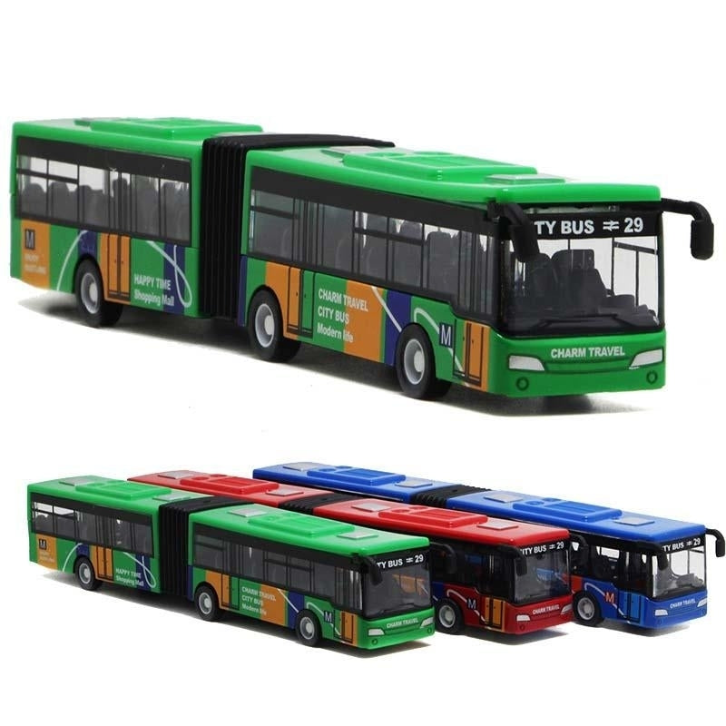18.5cm 7.3" Alloy Bus 1:32 Diecast Model Toy Car Kid Gift House Play Image 3