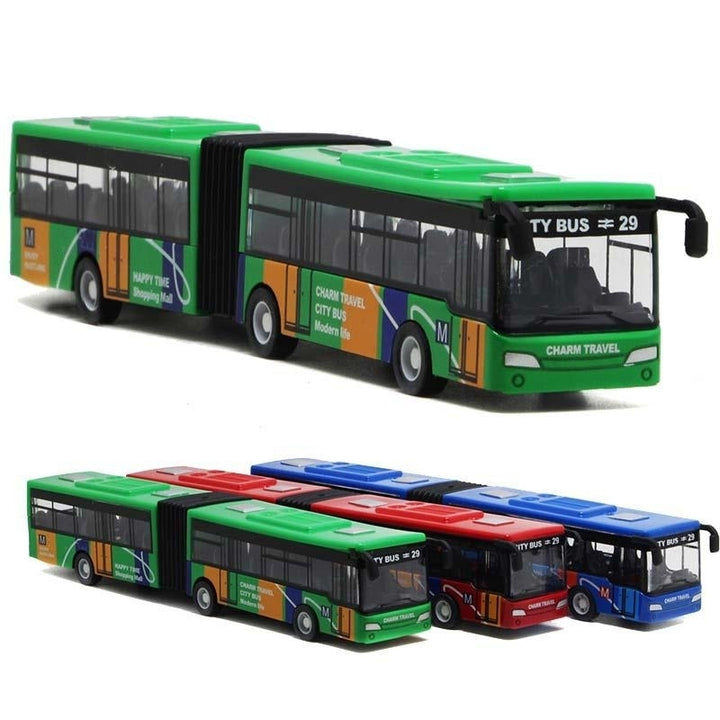 18.5cm 7.3" Alloy Bus 1:32 Diecast Model Toy Car Kid Gift House Play Image 3
