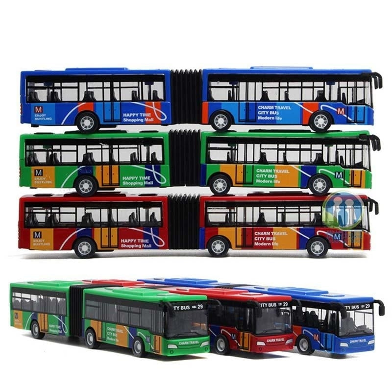 18.5cm 7.3" Alloy Bus 1:32 Diecast Model Toy Car Kid Gift House Play Image 4