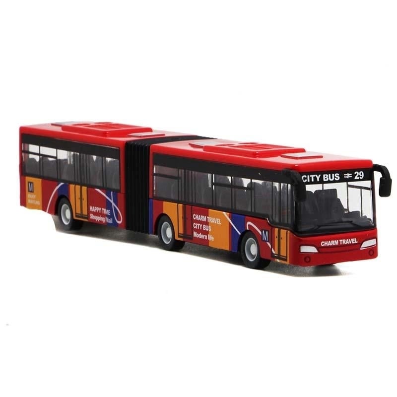 18.5cm 7.3" Alloy Bus 1:32 Diecast Model Toy Car Kid Gift House Play Image 1