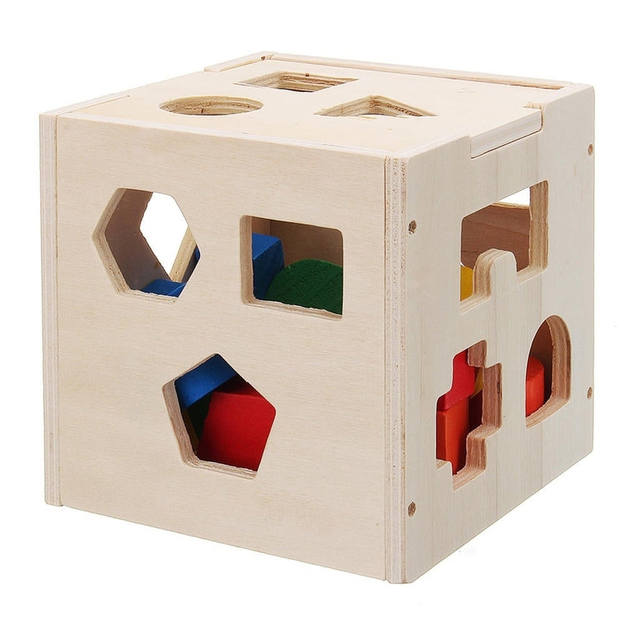 15 Holes Kids Baby Educational Toys Wooden Building Blocks Toys Toddler Toys Early Learning Toy Image 1