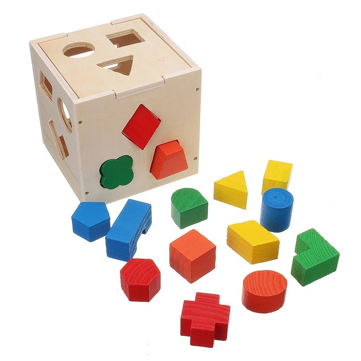 15 Holes Kids Baby Educational Toys Wooden Building Blocks Toys Toddler Toys Early Learning Toy Image 4