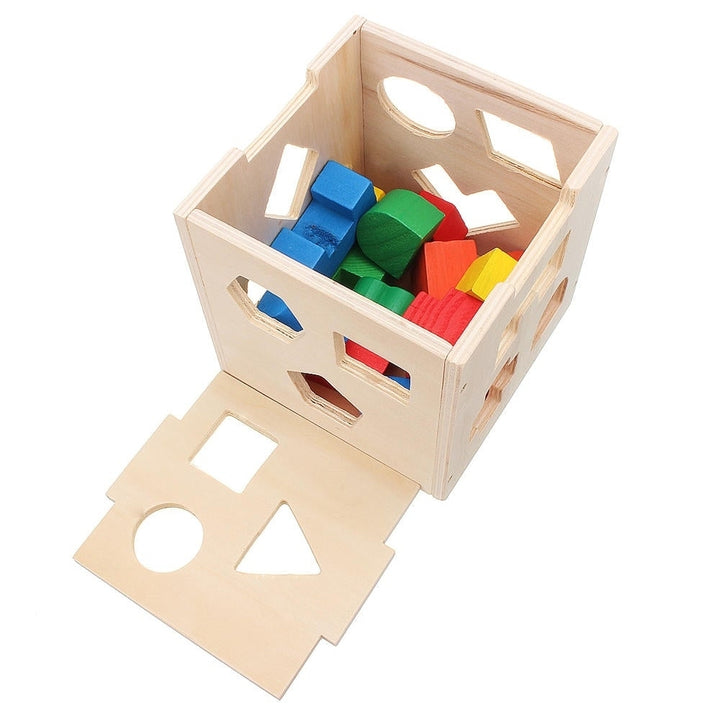 15 Holes Kids Baby Educational Toys Wooden Building Blocks Toys Toddler Toys Early Learning Toy Image 6