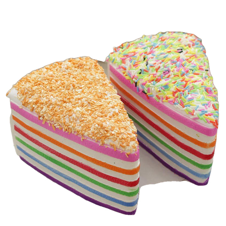 14x9x8cm Squishy Rainbow Cake Simulation Super Slow Rising Fun Gift Toy Decoration Image 3