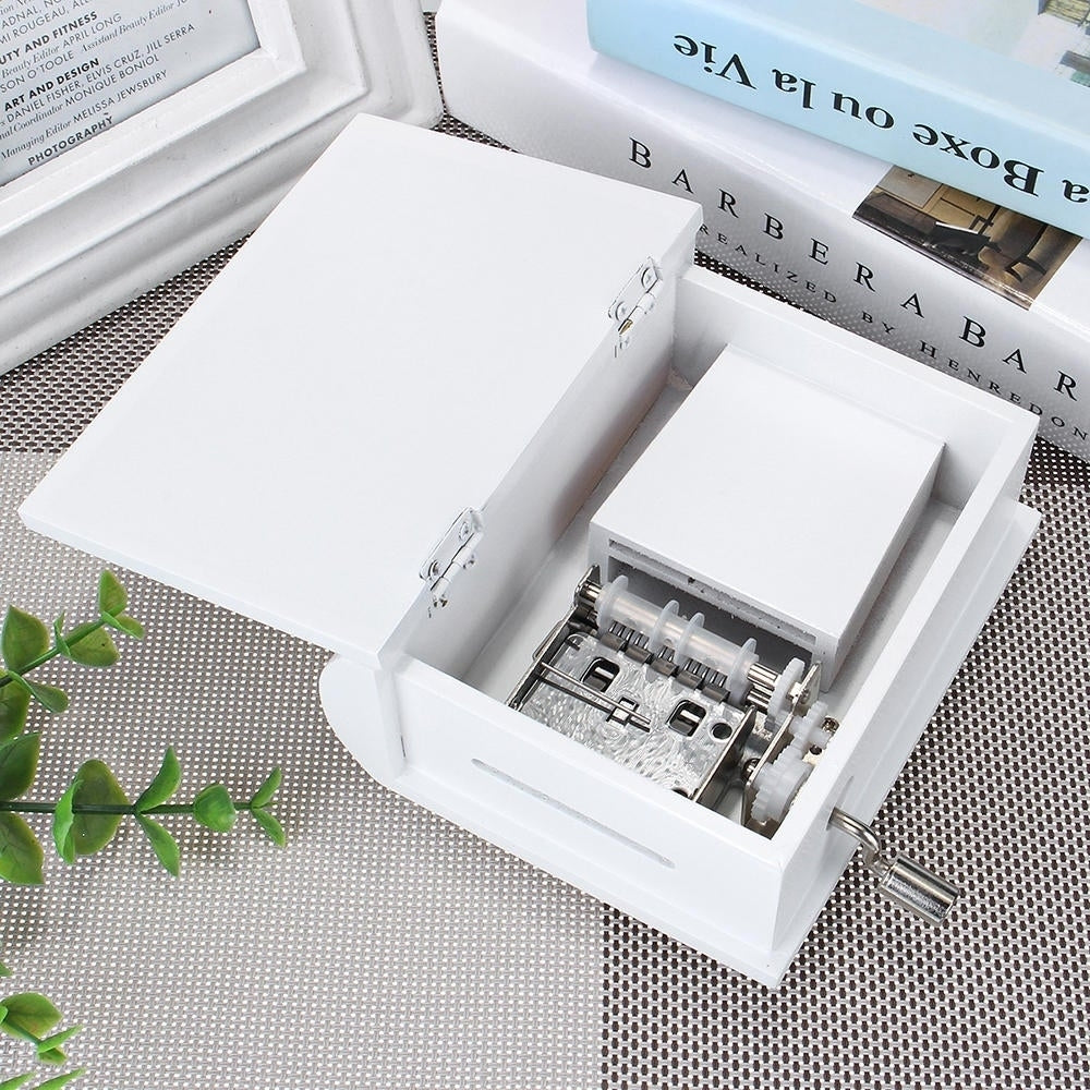 15 Tone DIY Hand Cranked Books Type Music Box With Hole Puncher And Paper Tapes Image 6