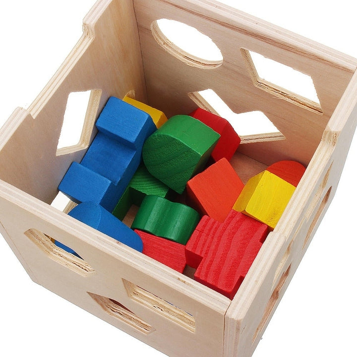 15 Holes Kids Baby Educational Toys Wooden Building Blocks Toys Toddler Toys Early Learning Toy Image 7