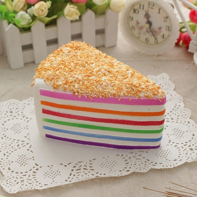 14x9x8cm Squishy Rainbow Cake Simulation Super Slow Rising Fun Gift Toy Decoration Image 4