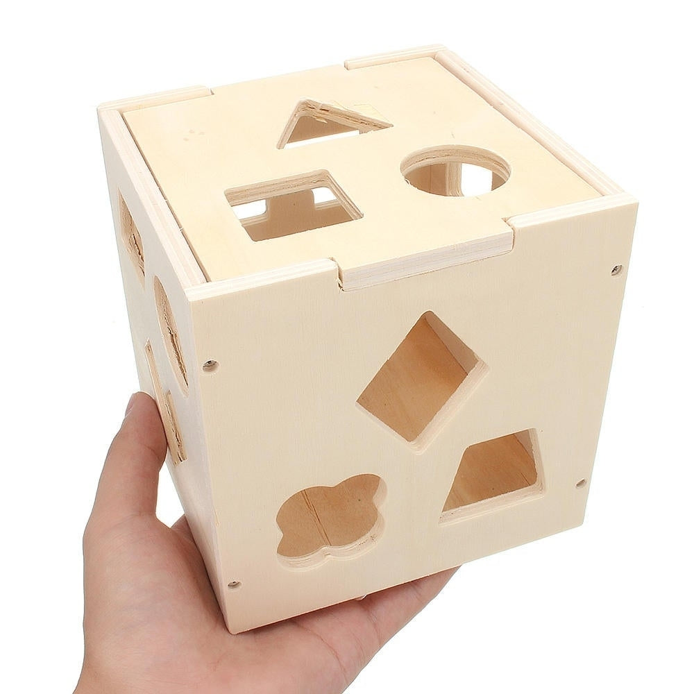 15 Holes Kids Baby Educational Toys Wooden Building Blocks Toys Toddler Toys Early Learning Toy Image 9
