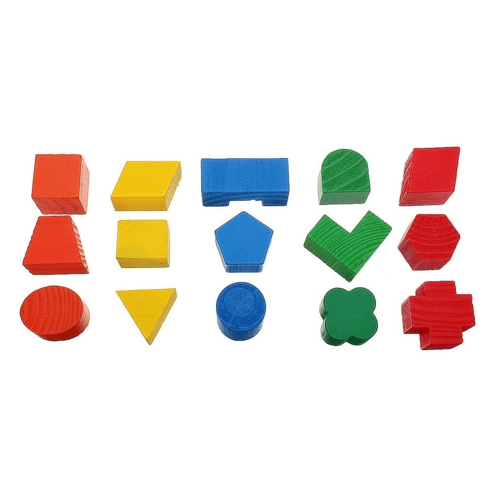 15 Holes Kids Baby Educational Toys Wooden Building Blocks Toys Toddler Toys Early Learning Toy Image 10