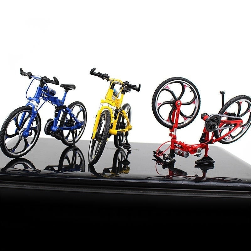1:10 Mini Bike Model Openable Folding Mountain Bicycle Bend Racing Alloy Toys Image 2