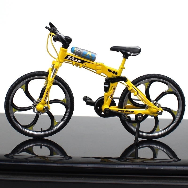 1:10 Mini Bike Model Openable Folding Mountain Bicycle Bend Racing Alloy Toys Image 7