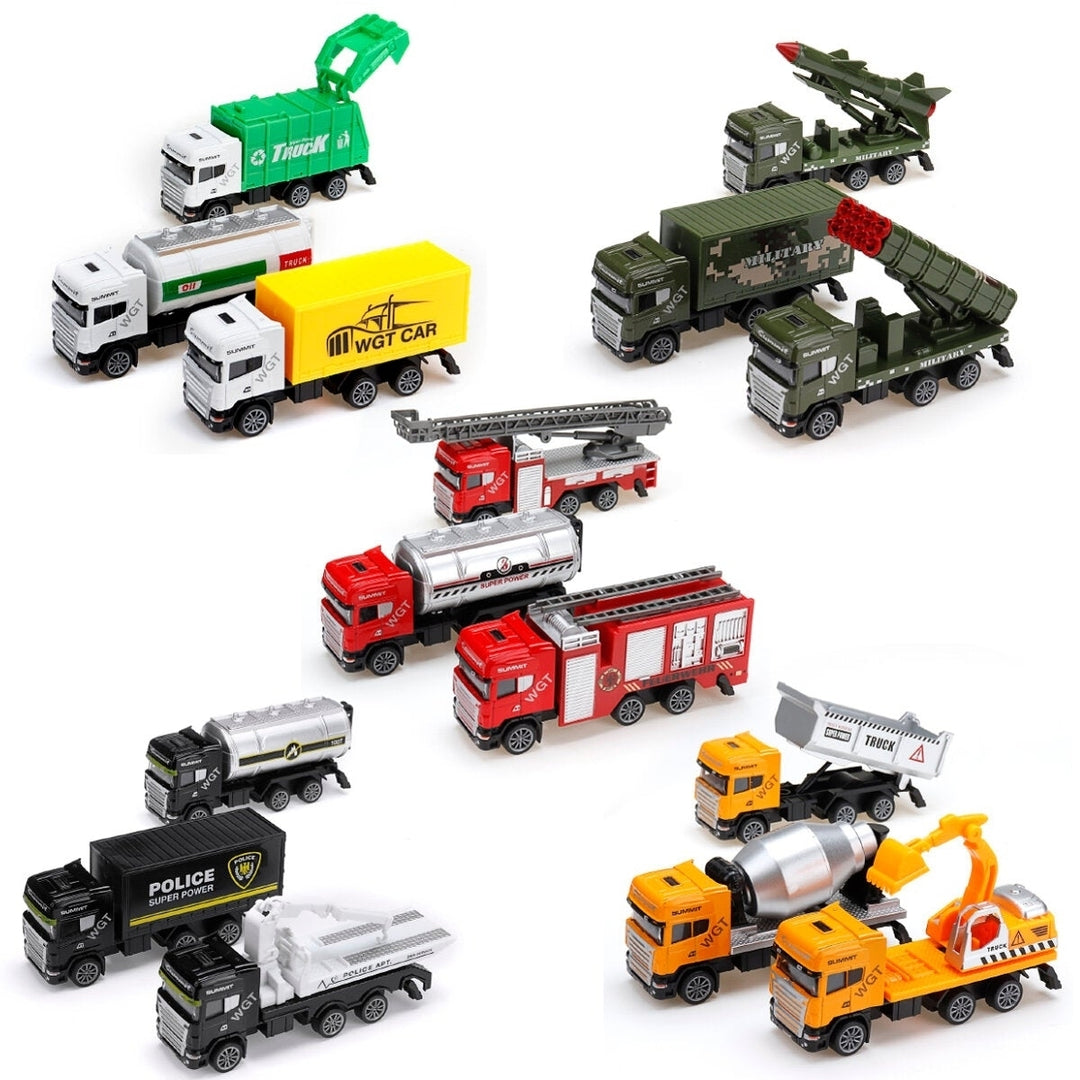1:64 3Pcs Multi-style Alloy Diecast Pull Back Moveable Car Model Toy for Kids Beach Garden Backyard Play Gift Image 1