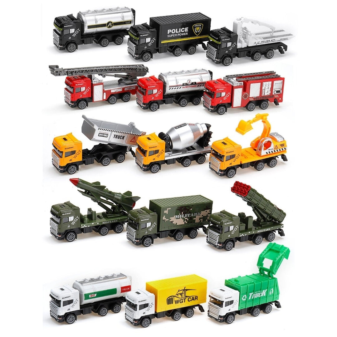 1:64 3Pcs Multi-style Alloy Diecast Pull Back Moveable Car Model Toy for Kids Beach Garden Backyard Play Gift Image 3