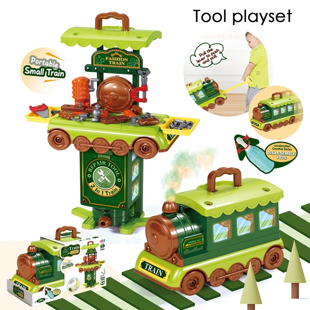 2 IN 1 Multi-style Kitchen Cooking Play and Portable Small Train Learning Set Toys for Kids Gift Image 6