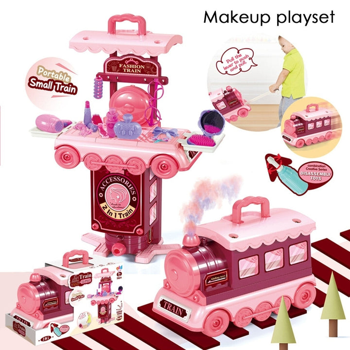 2 IN 1 Multi-style Kitchen Cooking Play and Portable Small Train Learning Set Toys for Kids Gift Image 7