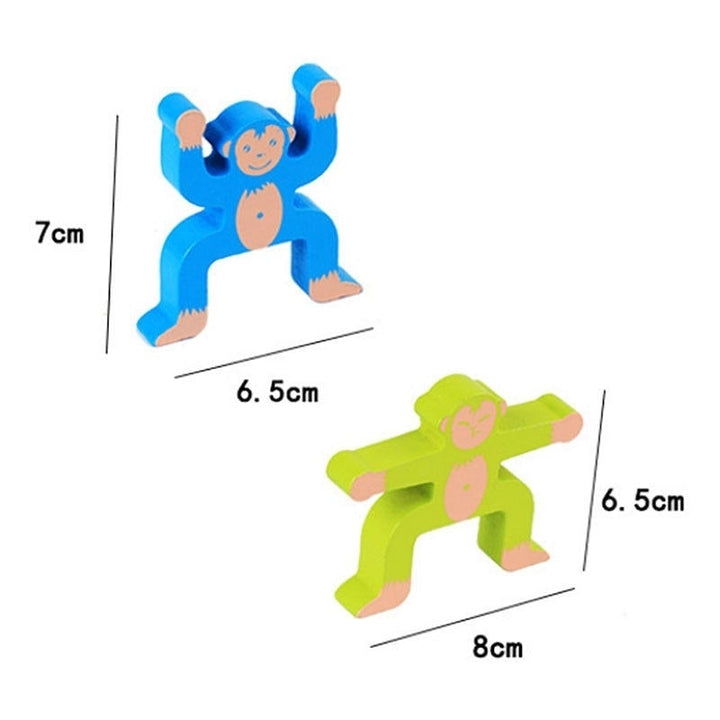 16pcs Wooden Stacking Games Monkeys Interlock Toys Balance Blocks Kids Toy Game For Baby Children Gifts Image 4