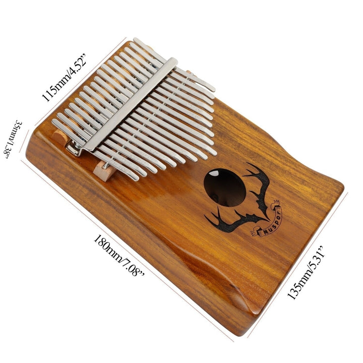 17 Key Kalimba Acacia Wood Reindeer Horn Thumb Piano with Performance Protection Bag for Beginner Image 7