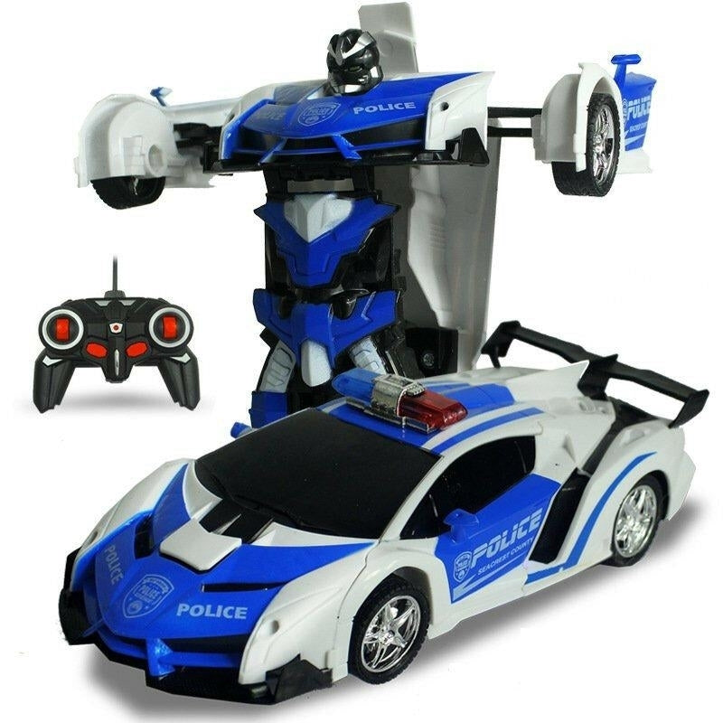 2 In 1 Rc Car Sports Wireless Robot Models Deformation Fighting Kids Children Toys Image 2