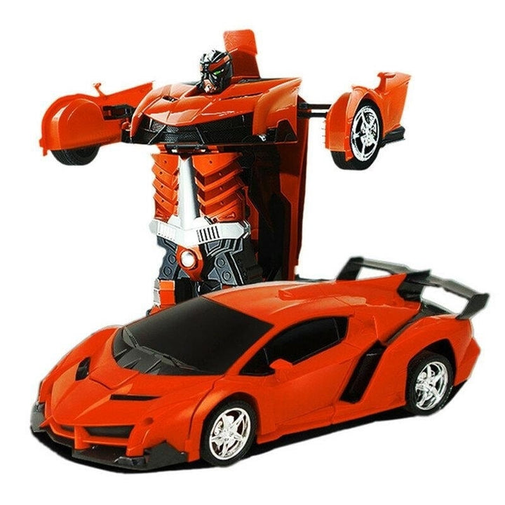 2 In 1 Rc Car Sports Wireless Robot Models Deformation Fighting Kids Children Toys Image 1