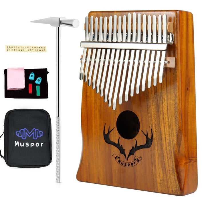 17 Key Kalimba Acacia Wood Reindeer Horn Thumb Piano with Performance Protection Bag for Beginner Image 10