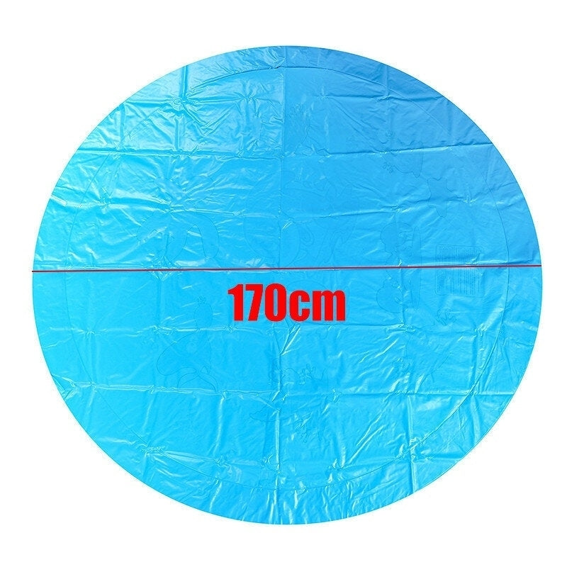 170cm Blue Dinosaur Round Edge Inflatable Water Pad Water Outdoor Toys Image 4