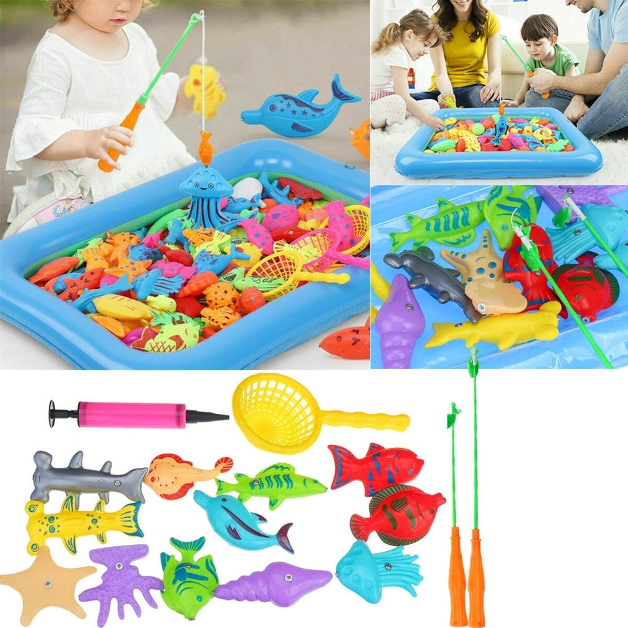 18Pcs Fishing Toys Toddler Children Fishing Game Educational Toys Fish for Child Kid Gift Image 1
