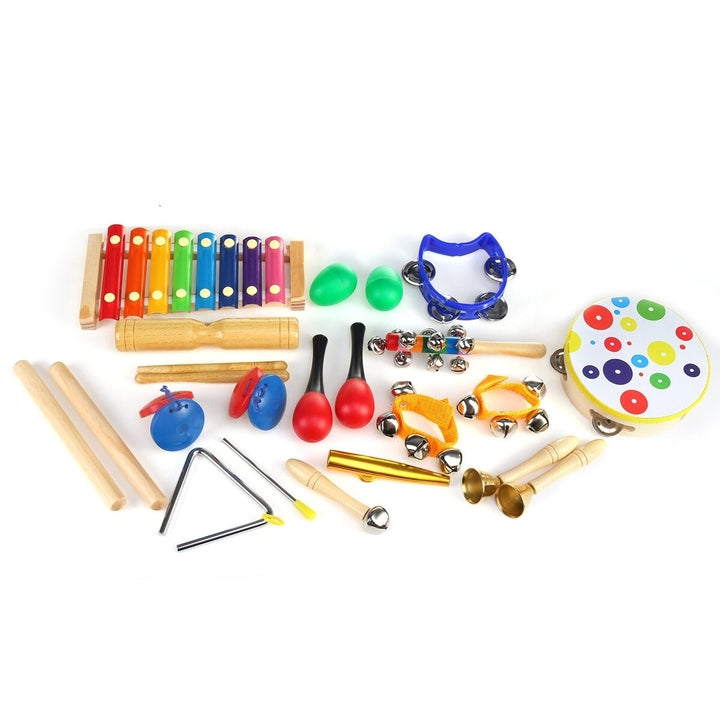 19 Pieces Set Orff Musical Instruments Toy Percussions Kit for Kids Music Learning,KTV Party Playing Image 1