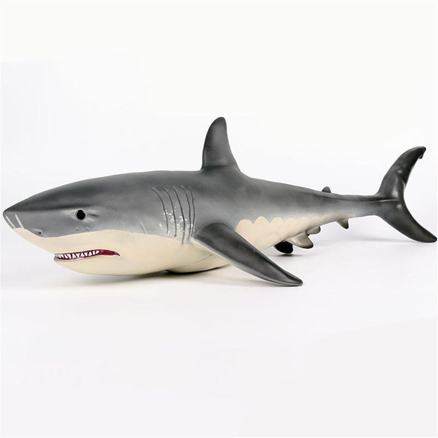 19 Inches Big Size Megalodon Great White Shark Toy Diecast Model Figure Gift Image 1