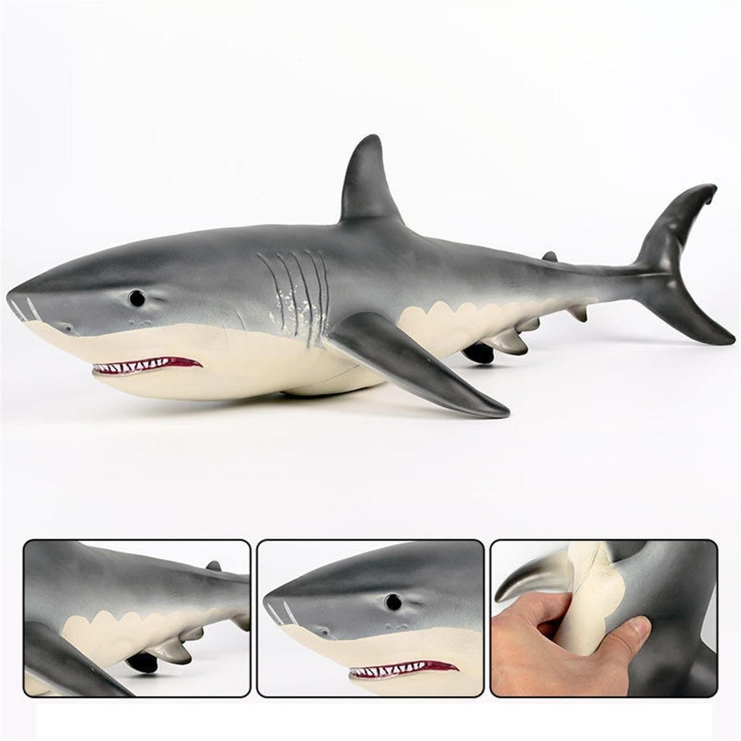 19 Inches Big Size Megalodon Great White Shark Toy Diecast Model Figure Gift Image 2