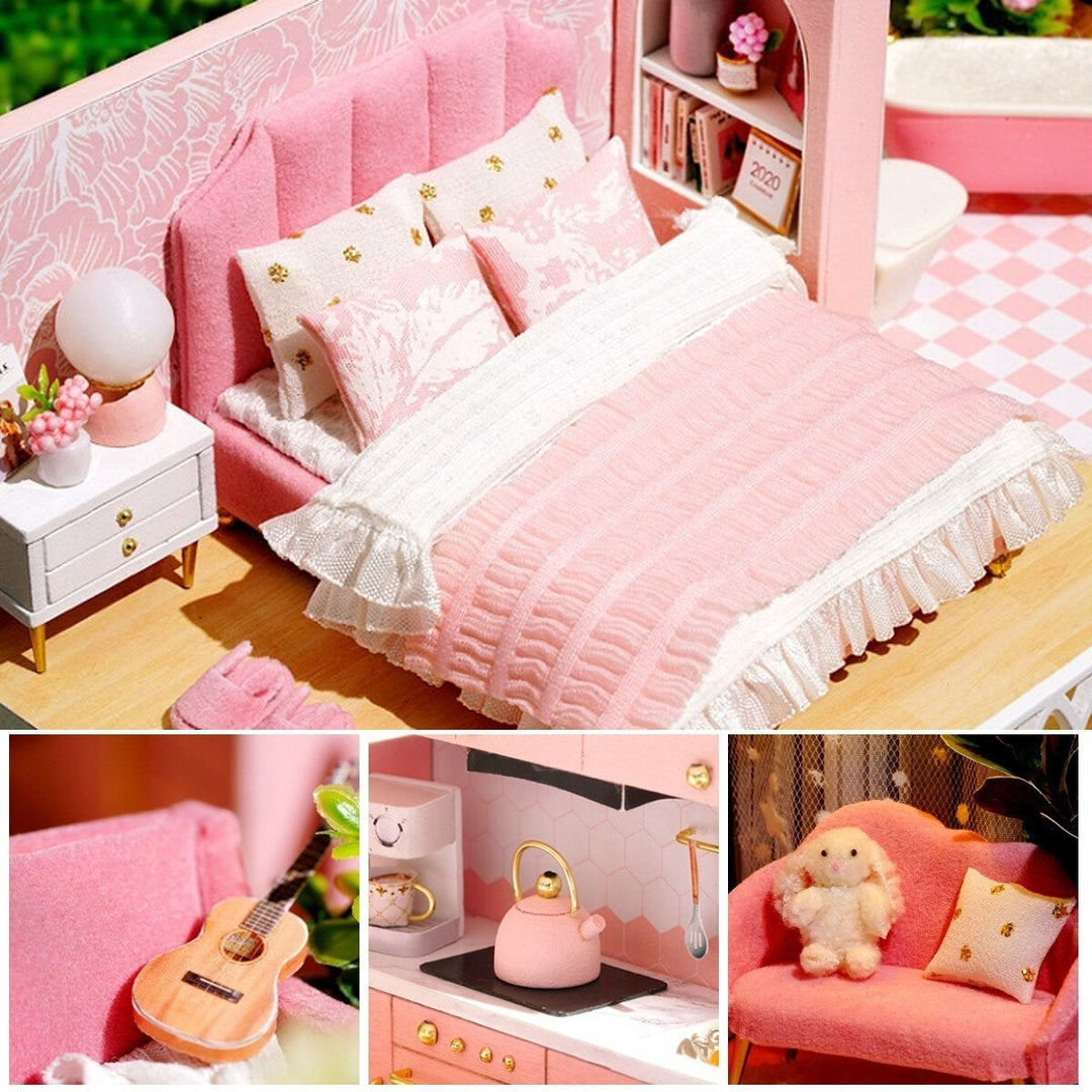 1:24 Wooden 3D DIY Handmade Assemble Miniature Doll House Kit Toy with Furniture for Kids Gift Collection Image 4