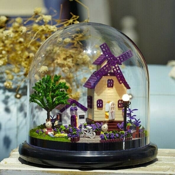 1:32 Cuteroom Miniature Provence House DIY Kit With Cover And LED Image 2
