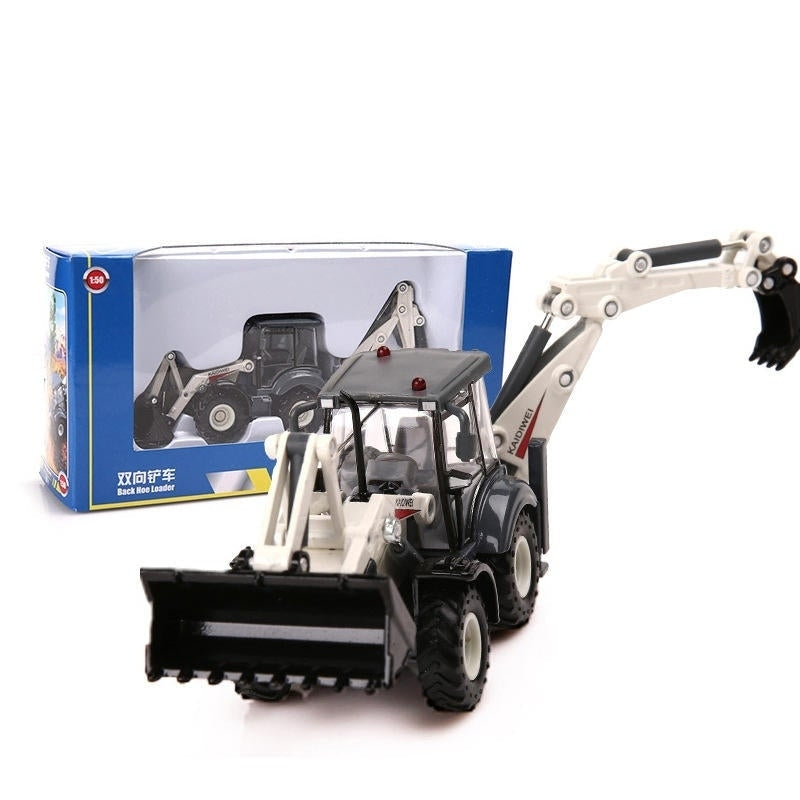 1:50 Alloy ABS Diecast Excavator 4 Wheel Loader Two Way Forklift Bulldozer Backhoe Loader Model Truck Toys Gifts Image 1