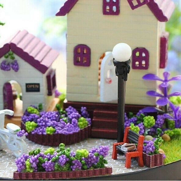 1:32 Cuteroom Miniature Provence House DIY Kit With Cover And LED Image 6