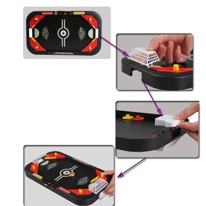 2 In 1 Mini Ice Hockey Table Soccer Desktop Battle Tournament Game For Kids Families Interactive Toy Image 4