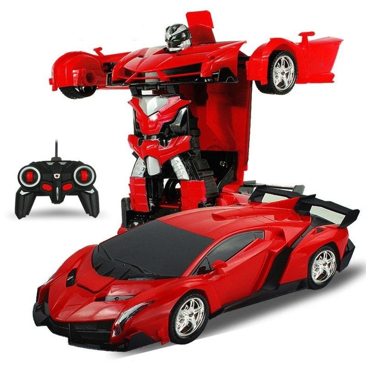 2 In 1 RC Car Wireless Sports Transformation Robot Model Deformation Truck Fighting Toy Image 1
