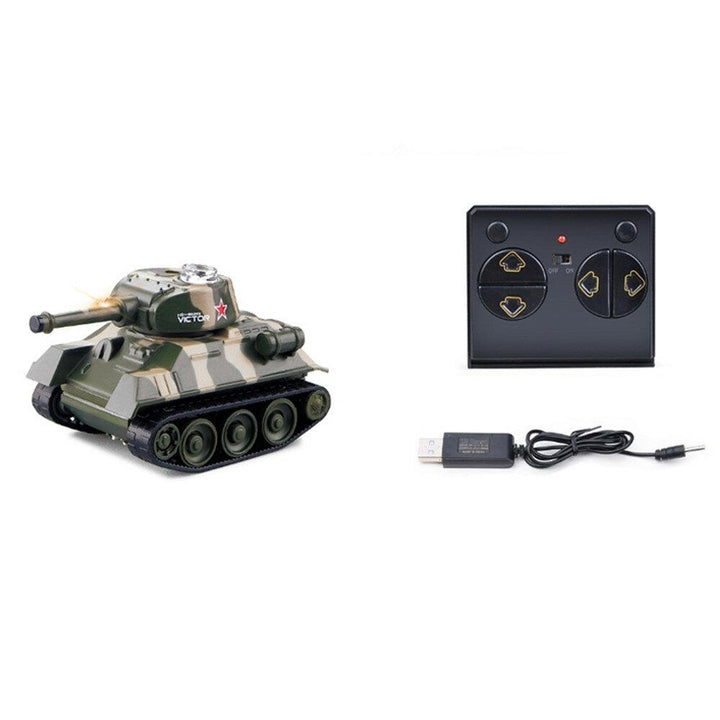 2.4G 4CH Mini Radio RC Car Army Battle Infrared Tank with LED Light RTR Model Toy Image 4
