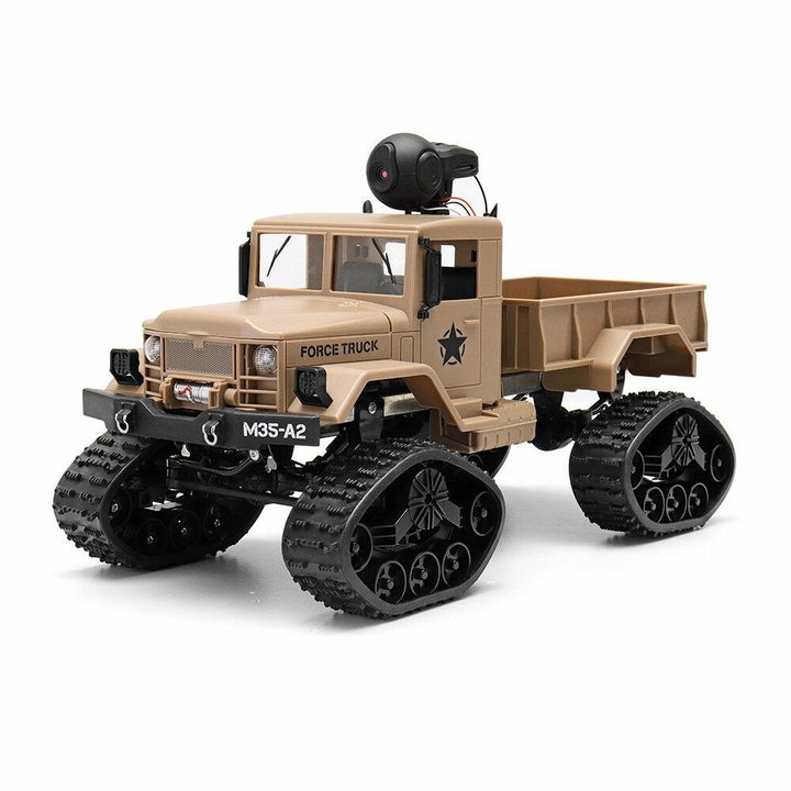 2.4G 4WD Rc Car 720P 0.3MP WIFI FPV Brushed Off-road Military Truck WLED Light Image 1