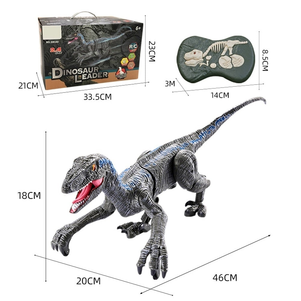 2.4G 5 Channel Remote Control Raptor Velociraptor Dinosaur Model with Sound and Light Toys Childrens Gifts Image 4