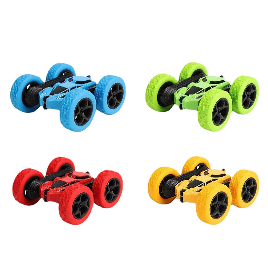 2.4g Charging Remote Control Rollover Climbing Double-sided Plastic Rotate Stunt Car Red/Blue/Green/Yellow for Kid Image 1